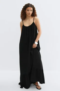 Online Gina Tricot Flowy maxi dress Zwart