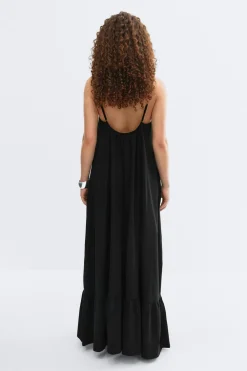 Online Gina Tricot Flowy maxi dress Zwart