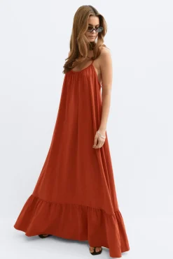 New Gina Tricot Flowy maxi dress Rood