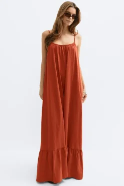 New Gina Tricot Flowy maxi dress Rood