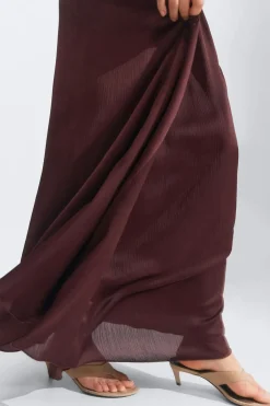Online Gina Tricot Flowy maxi skirt Bruin