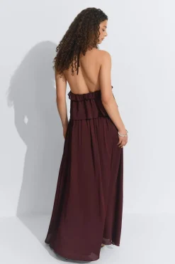 Online Gina Tricot Flowy maxi skirt Bruin