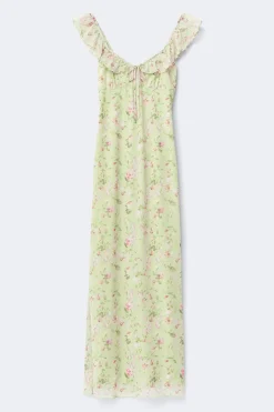 Online Gina Tricot Frill maxi dress Groen