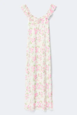 Gina Tricot Frill maxi dress Wit