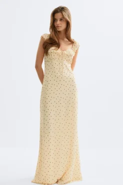 Best Gina Tricot Frill maxi dress Geel