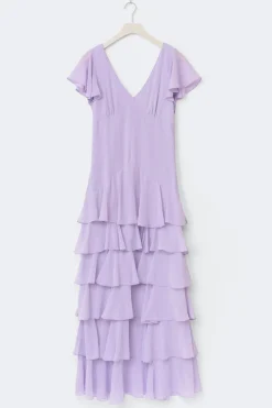 New Gina Tricot Frill maxi dress Paars
