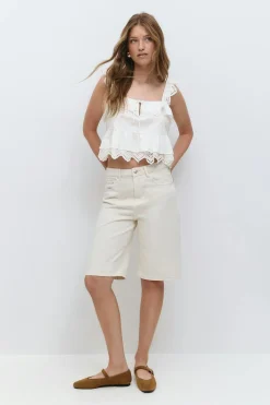 Discount Gina Tricot Frill top Wit