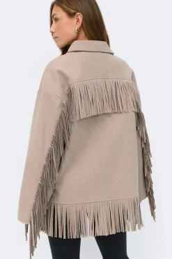 Outlet Gina Tricot Fringe jacket Beige