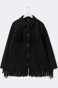 Sale Gina Tricot Fringe jacket Zwart