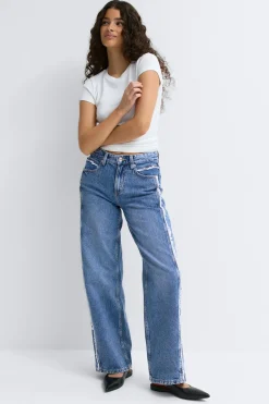 Best Gina Tricot Fringe seam jeans Blauw