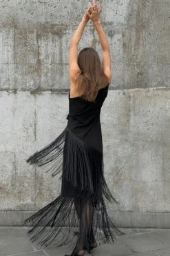 Discount Gina Tricot Fringe skirt Zwart
