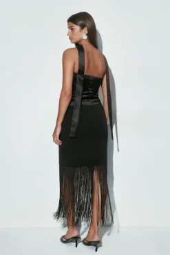 Discount Gina Tricot Fringe skirt Zwart