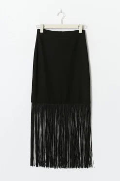 Best Gina Tricot Fringe skirt Zwart