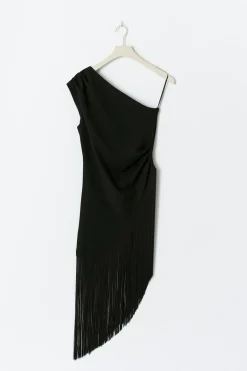 Hot Gina Tricot Fringe top Zwart