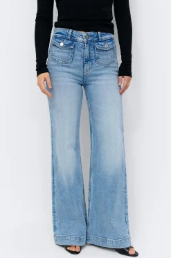 Best Gina Tricot Front pocket flare jeans Blauw