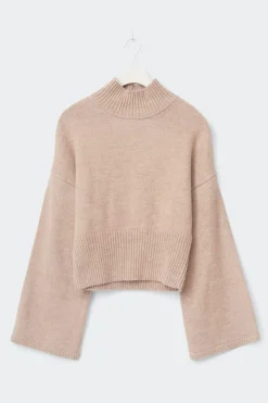 Online Gina Tricot Funnel neck knitted sweater Beige