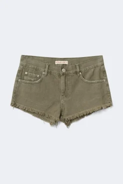 Hot Gina Tricot Glow low denim shorts Groen