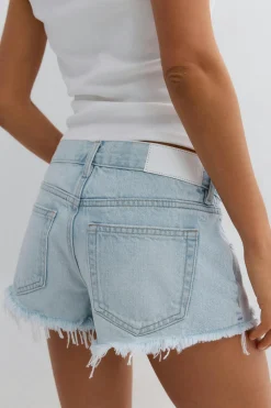 New Gina Tricot Glow low denim shorts Blauw