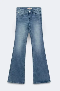 Outlet Gina Tricot Glow low flare jeans Blauw