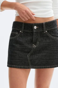Clearance Gina Tricot Glow low mini skirt Blauw