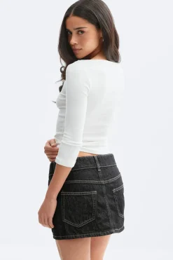 Clearance Gina Tricot Glow low mini skirt Blauw