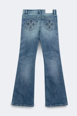 Gina Tricot Glow rise flare jeans Blauw