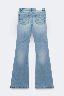 Online Gina Tricot Glow rise flare jeans Blauw