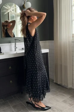 Gina Tricot Halterneck asymmetric dress Zwart