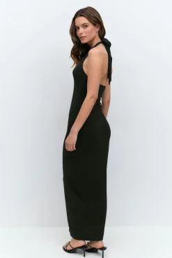 Sale Gina Tricot Halterneck midaxi dress Zwart