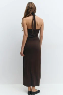 Best Gina Tricot Halterneck midaxi dress Bruin