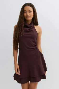 Online Gina Tricot Halterneck mini dress Paars