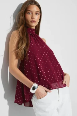 Gina Tricot Halterneck top Rood