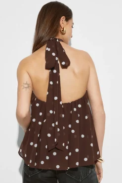 New Gina Tricot Halterneck top Bruin