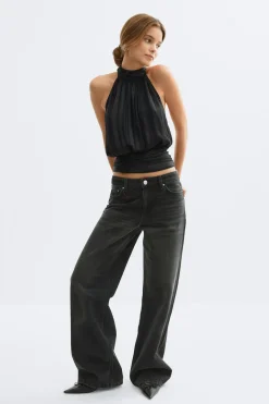 New Gina Tricot Halterneck top Zwart