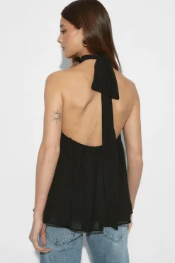 Online Gina Tricot Halterneck top Zwart
