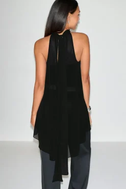 Outlet Gina Tricot Halterneck tunic top Zwart