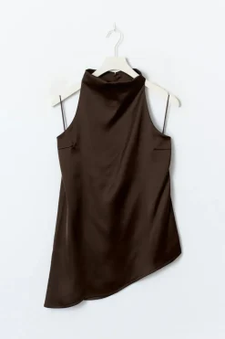 Hot Gina Tricot Halterneck tunic top Bruin