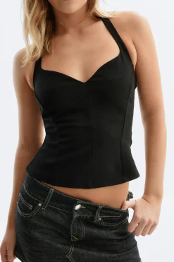 Clearance Gina Tricot Heartshape top Zwart