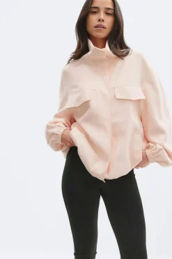 New Gina Tricot High neck cargo jacket Roze