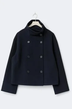 Hot Gina Tricot High neck short felt jacket Blauw
