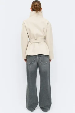 Best Gina Tricot High neck short jacket Beige