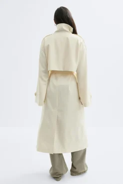 Discount Gina Tricot High neck trench coat Wit