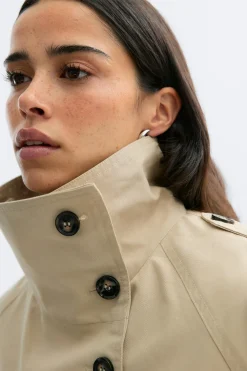 Discount Gina Tricot High neck trench jacket Beige