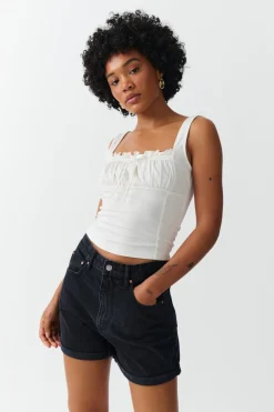 New Gina Tricot High waist denim shorts Zwart
