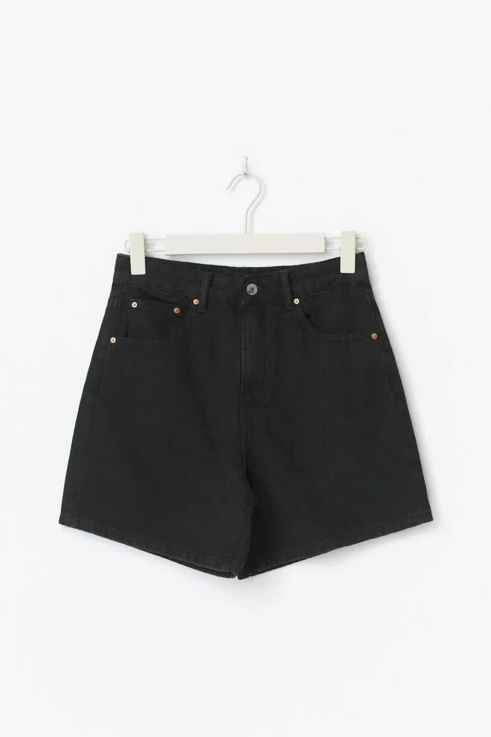 New Gina Tricot High waist denim shorts Zwart