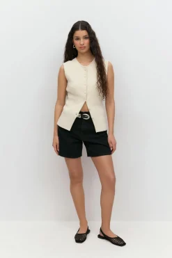 New Gina Tricot High waist denim shorts Zwart