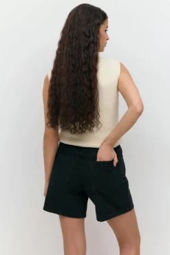 New Gina Tricot High waist denim shorts Zwart