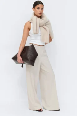 Gina Tricot High waist wide trousers Beige