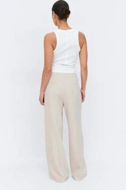 Gina Tricot High waist wide trousers Beige