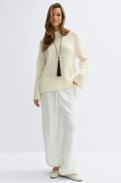 Online Gina Tricot Jacquard knitted sweater Wit